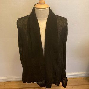 Crea Concept Longsleeve Mixed Media Wrap Jacket (Black)